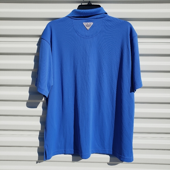 Columbia PFG Omni-Shade blue polo with American flag - Picture 4 of 6